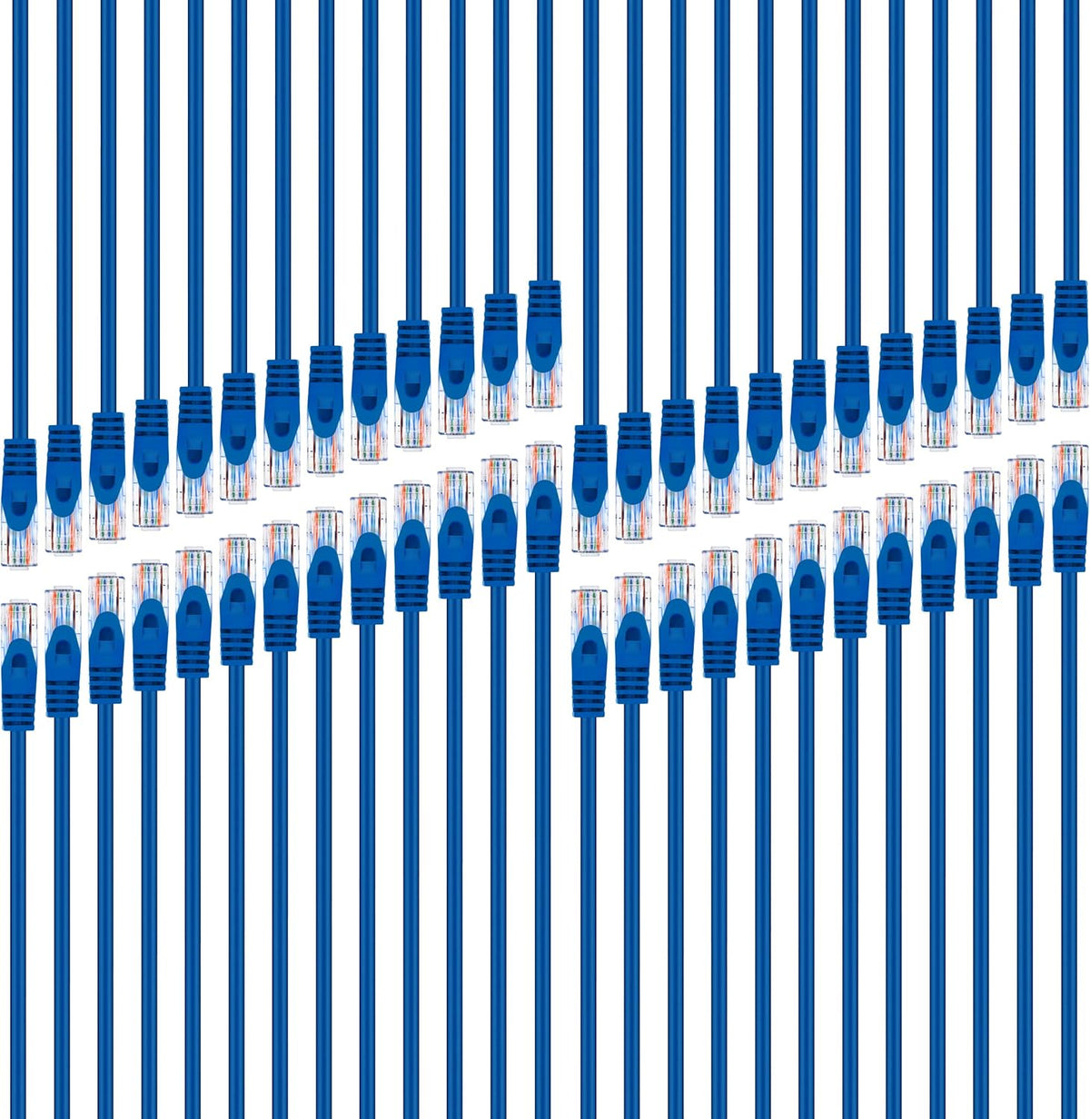 50-Pack Cat5e Patch Cable 1ft Blue Ethernet Cable O3719