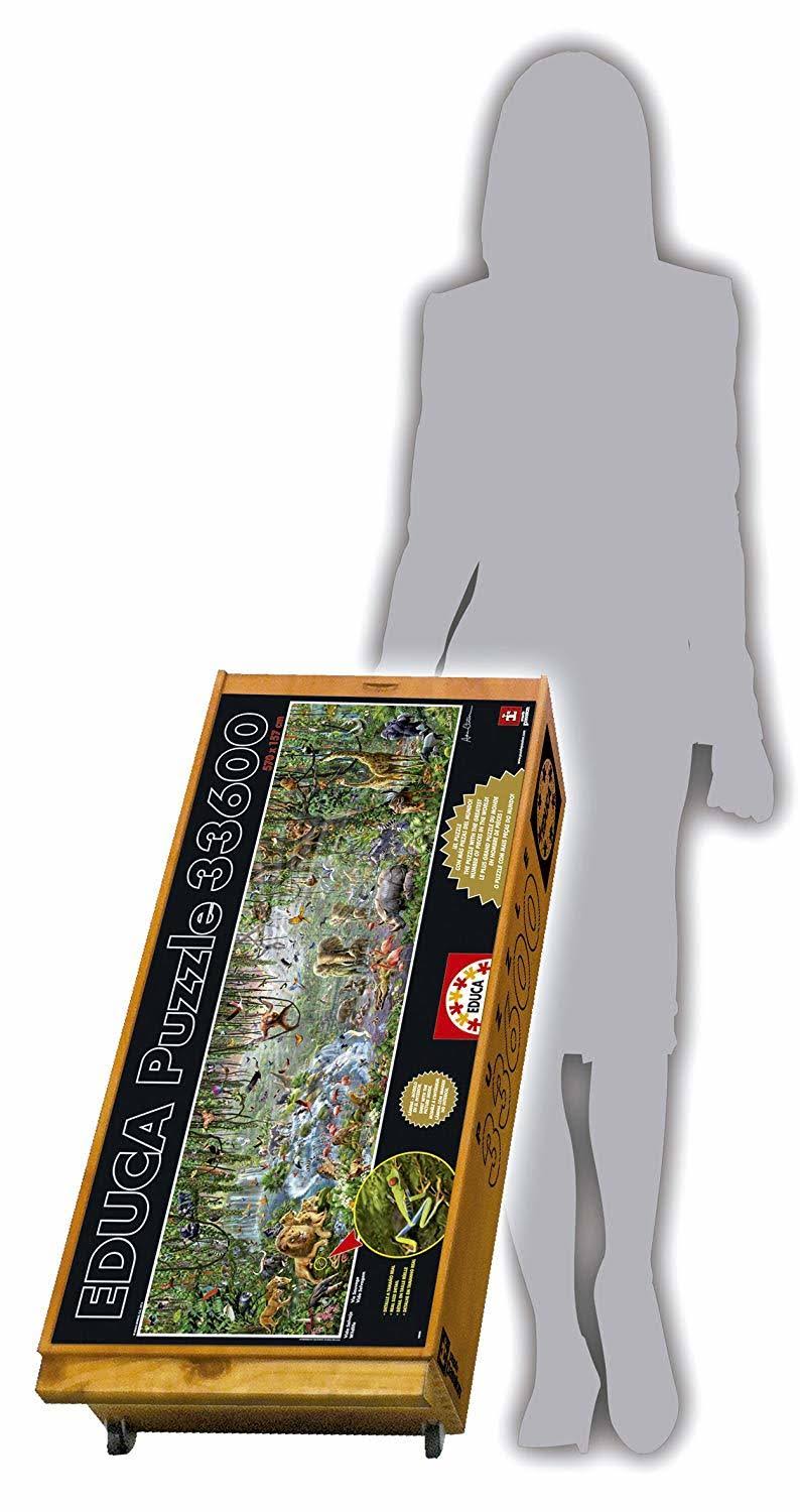 33,600 Piece Wild Life Puzzle with Wheeled Wooden Carry Case J94137