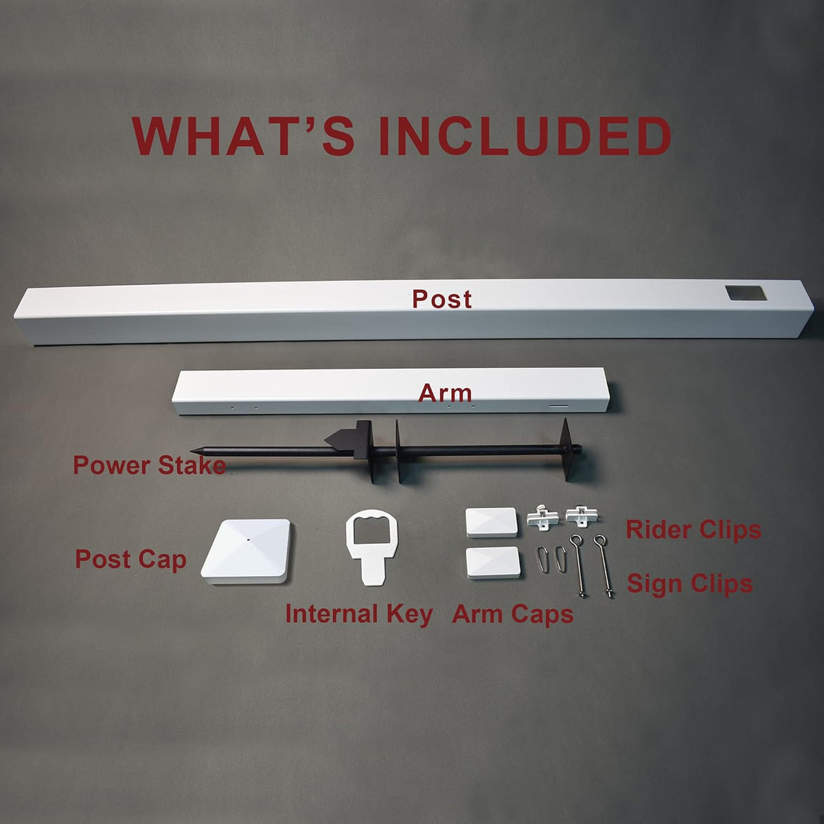 Vinyl PVC Real Estate Sign Post with Flat Cap 6' Tall, 36 Arm Holds Up to 24 Sign, White D6404