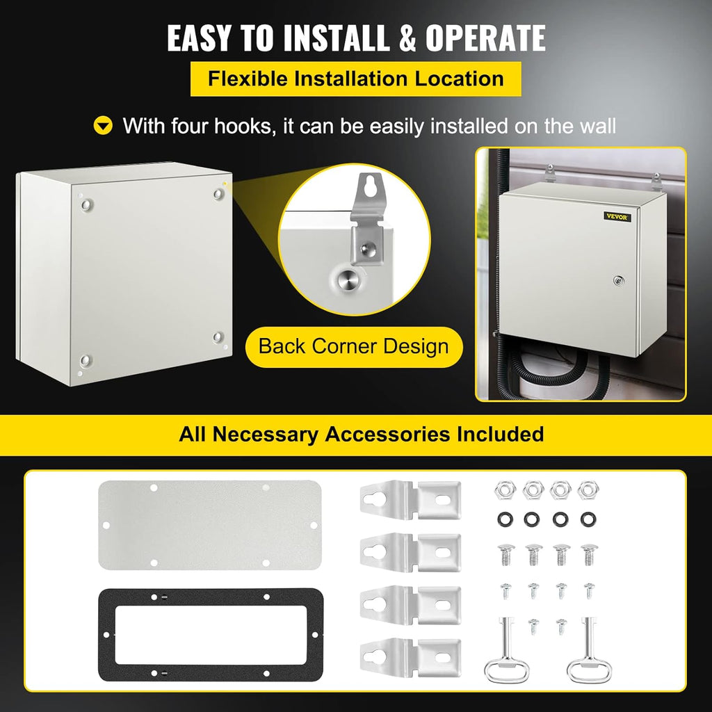 16 x 16 x 8'' NEMA 4X Steel Electrical Box with Mounting Plate T915097