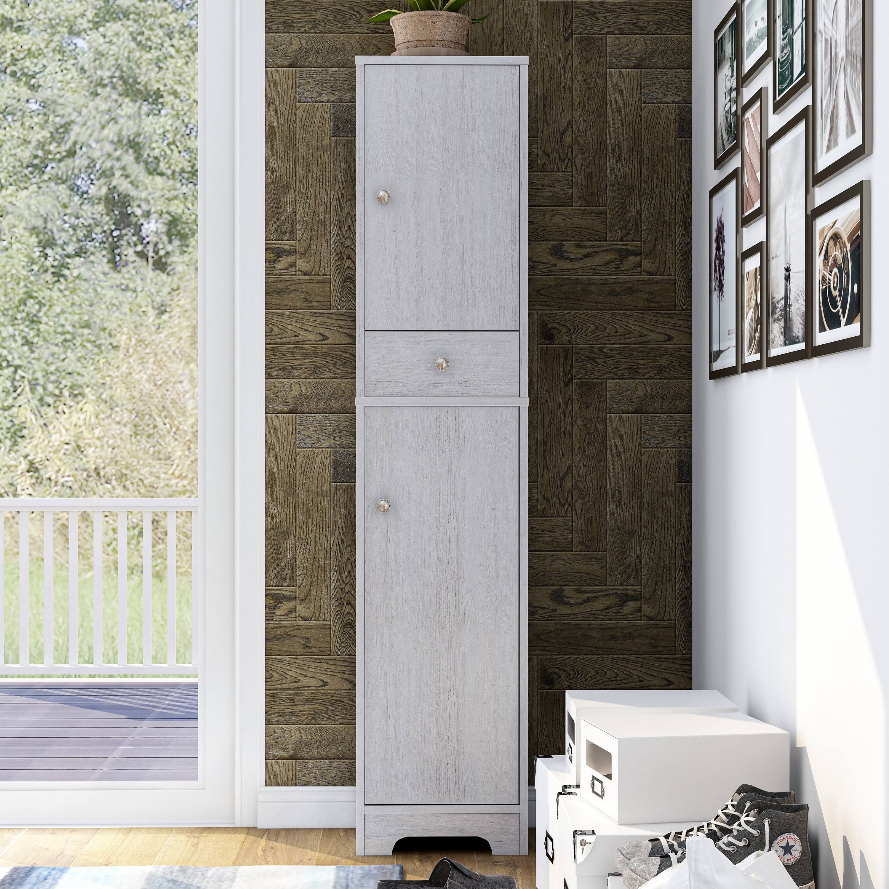 White Oak Compact Farmhouse Armoire N753