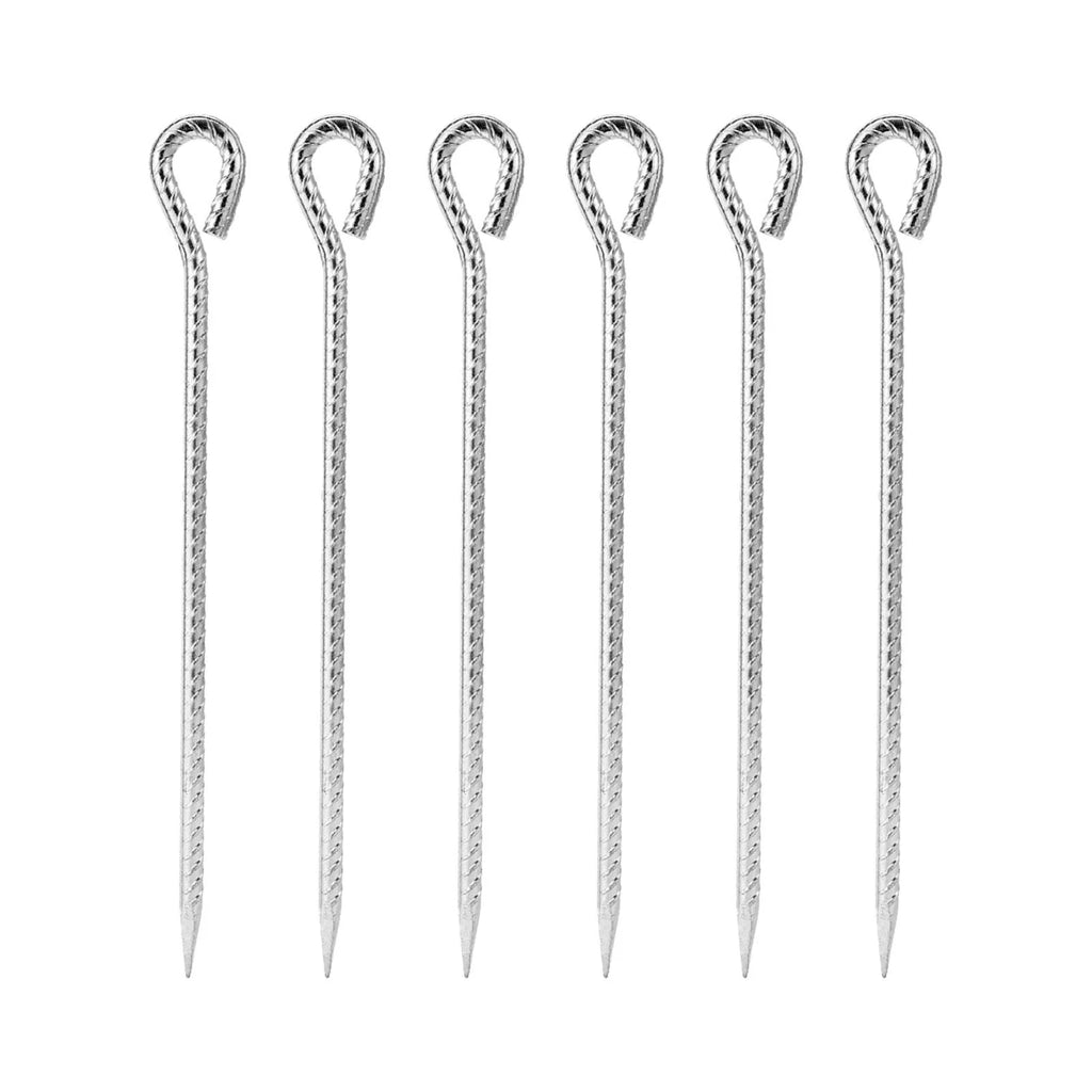 6 Pieces Tent Stakes Pegs with Hook 35CM V7178