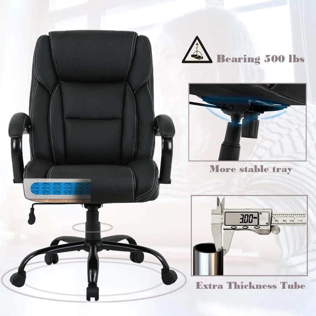 Black High Back PU Leather Executive Office Chair E740432