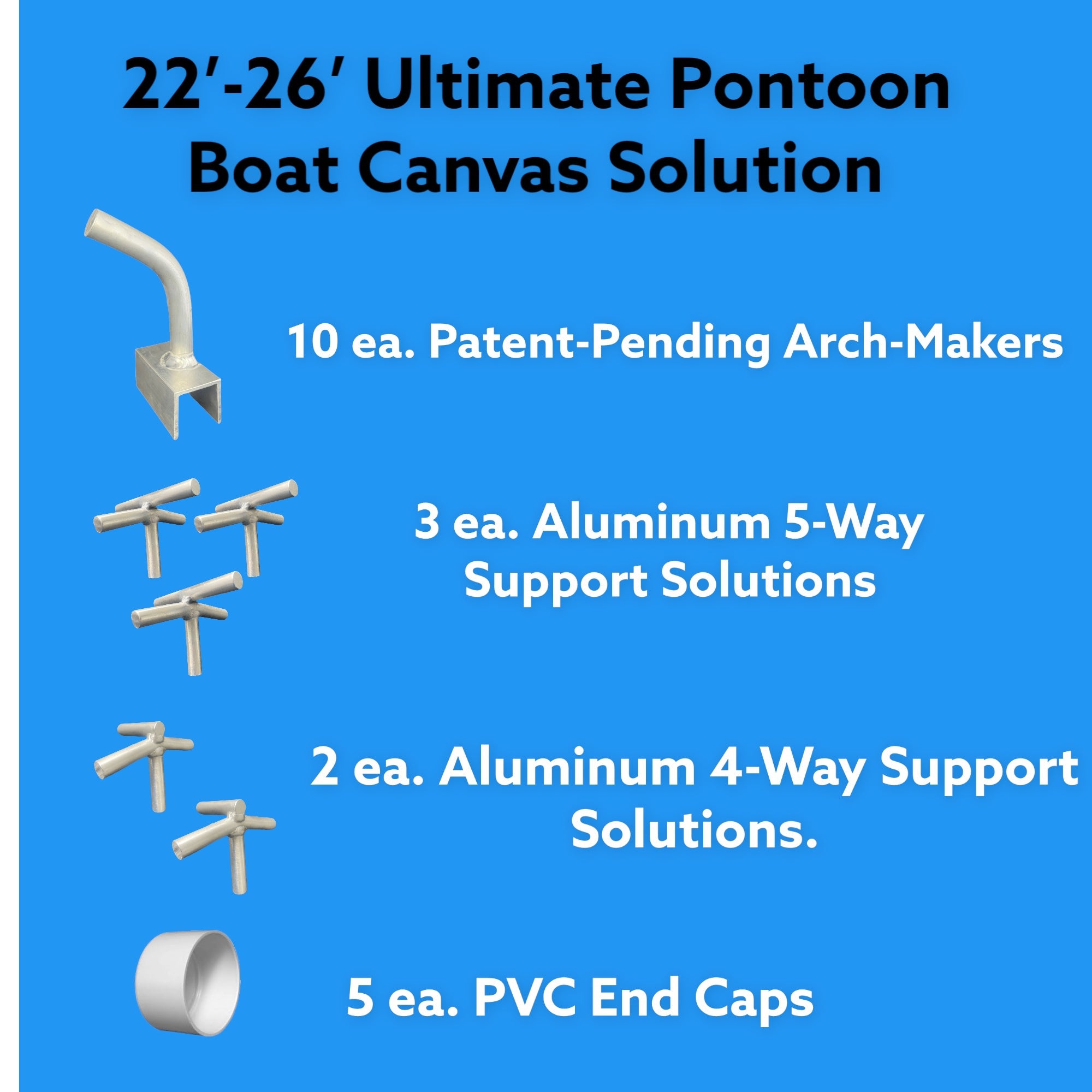 Pontoon Boat Canvas Solution with 6 Rise with 18 Gator Bites P866099