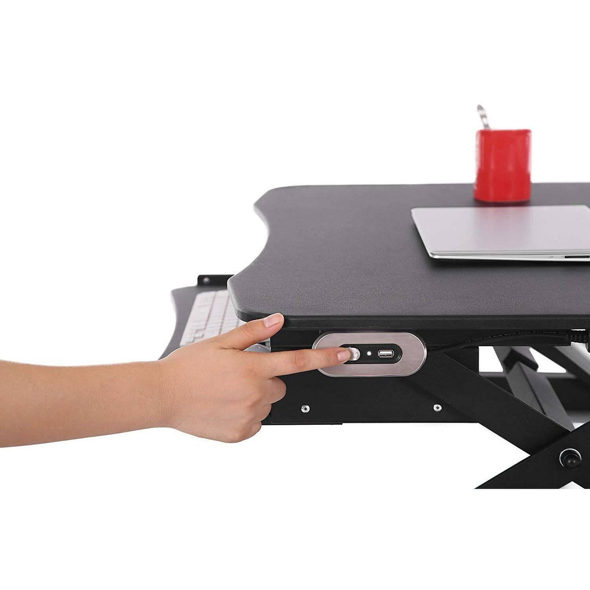 2-Tier Electric Desk Converter with 36x24x22 Upper Work Surface J757