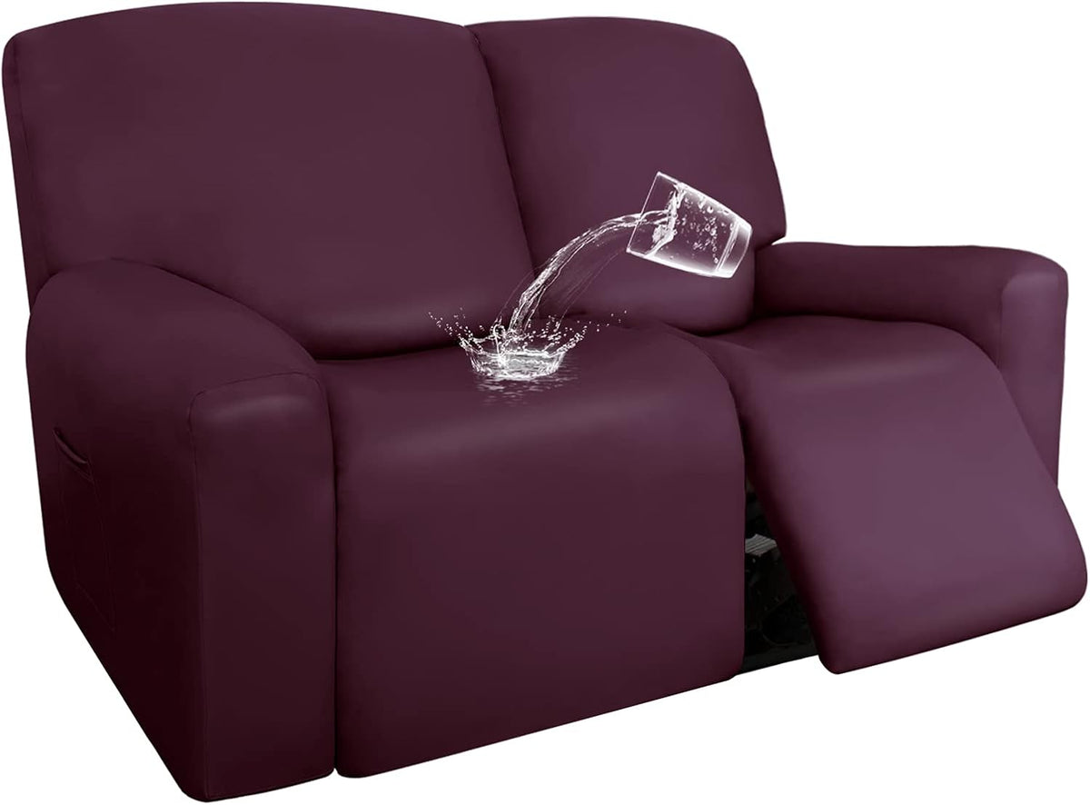 Greyish Green 6 Piece Stretch Recliner Loveseat Slipcovers T323