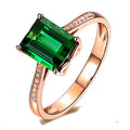 1.50 Carat Green Emerald and Diamond Engagement Ring in Rose Gold I911