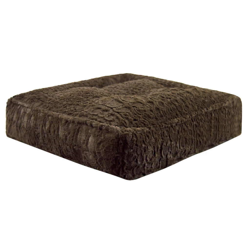 Extra Plush Faux Fur Rectangle Dog Bed, Serenity Brown, Small V71792