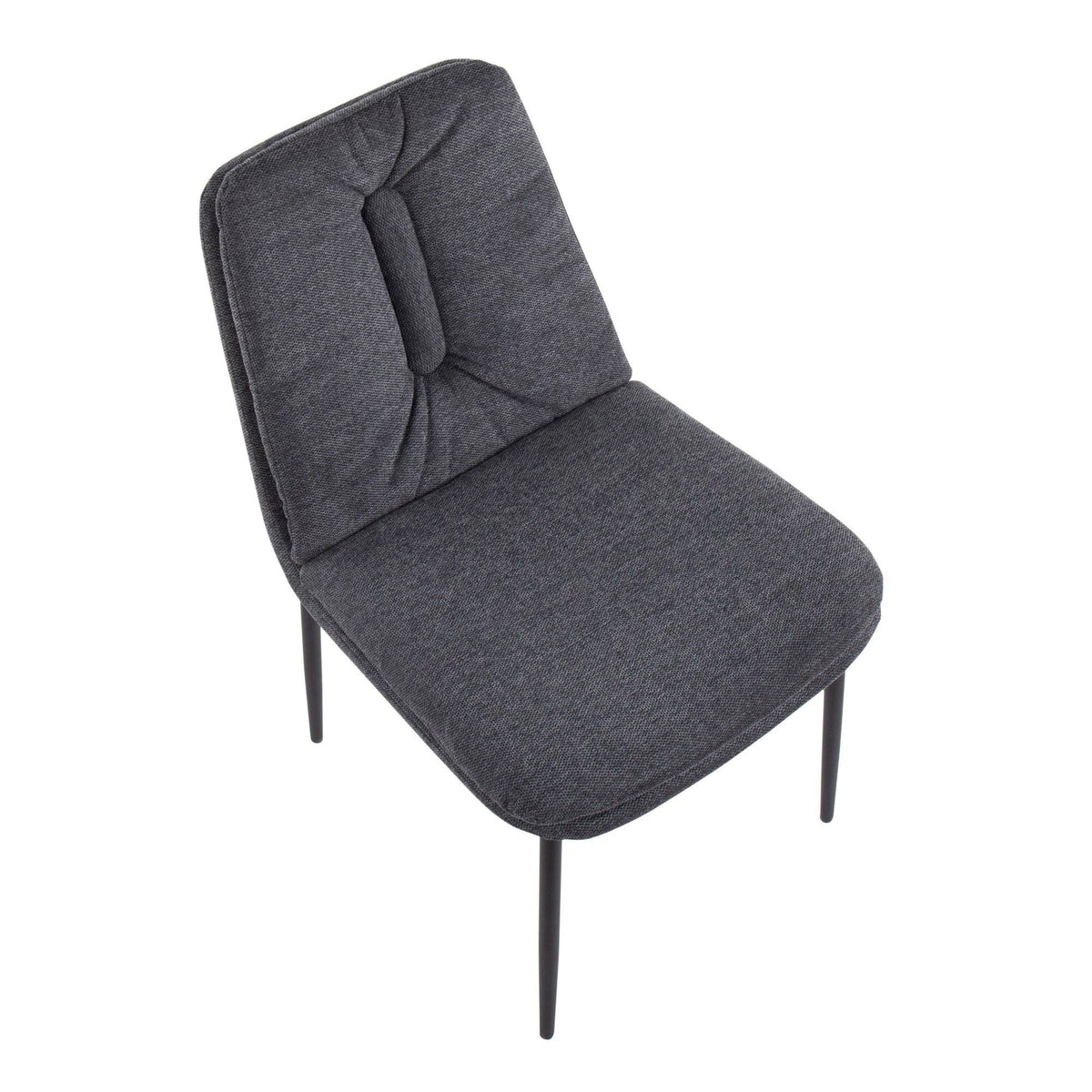 Cream Fabric and Black Steel Dining Chair Set of 2 W837006