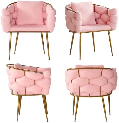 Accent Chair with Ottoman Teddy Fleece Fabric with Metal Frame T69061