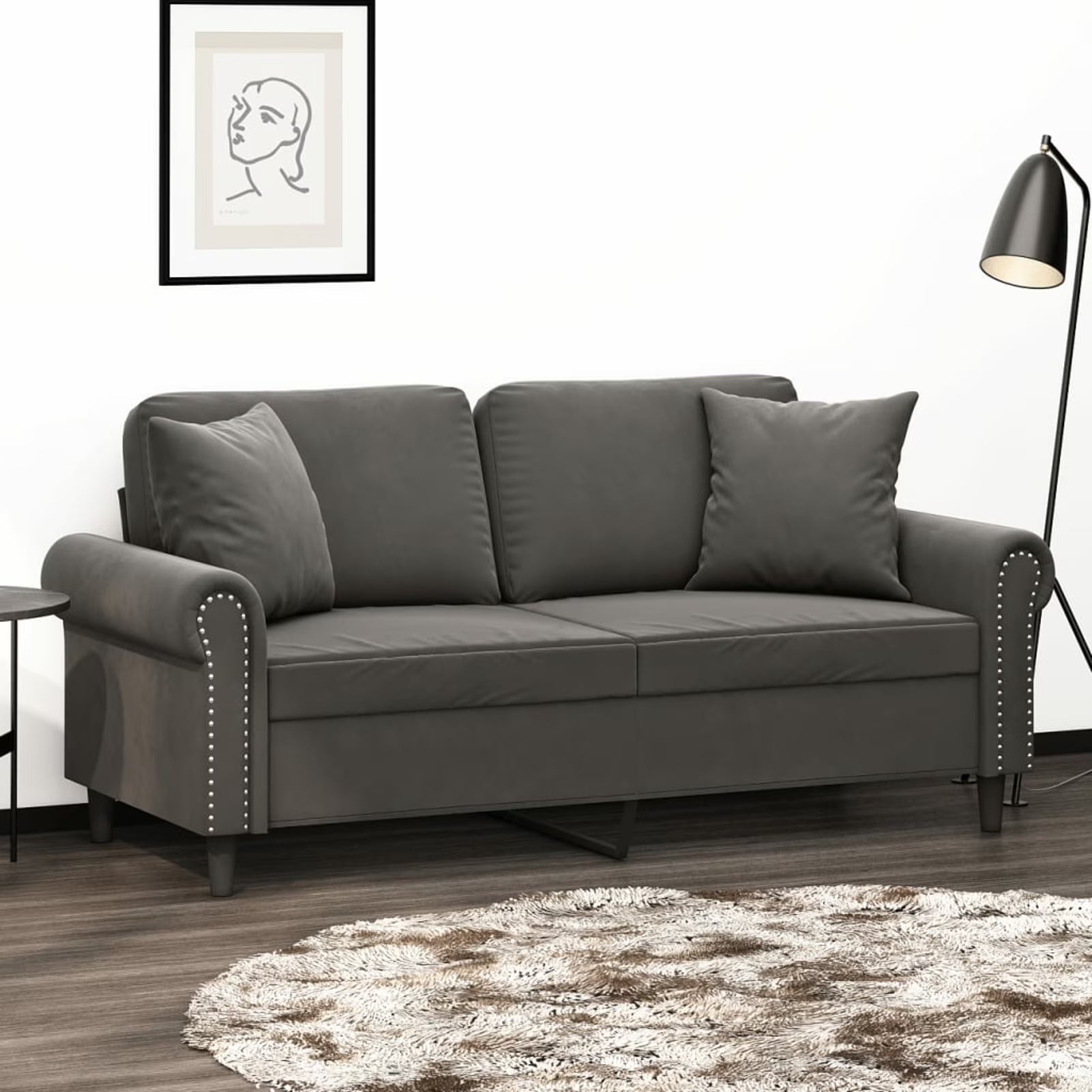 2-Seater Sofa Dark Gray 55.1" T7819