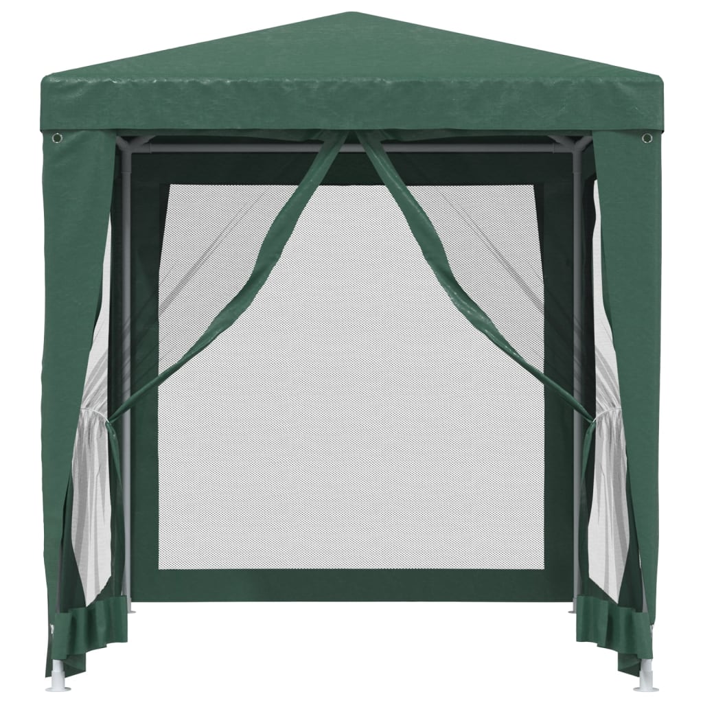 Green 6.6'x6.6' HDPE Party Tent with 4 Mesh Sidewalls L6361