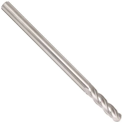 3/4x22 Diameter Ball End Long Length 4 Flute Bright Uncoated Carbide End Mill M343