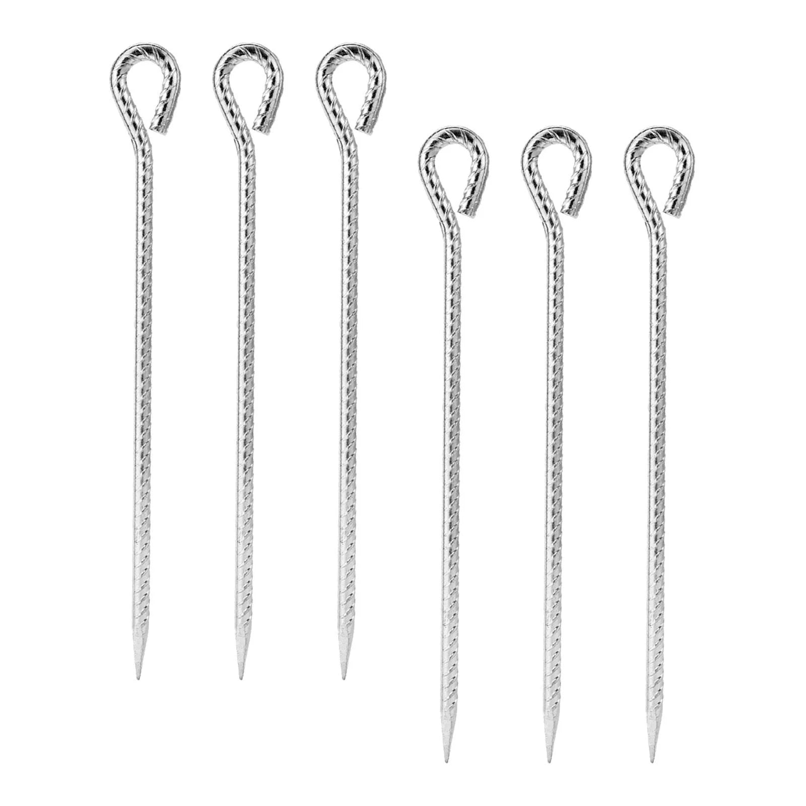 6 Pieces Tent Stakes Pegs with Hook 35CM V7178