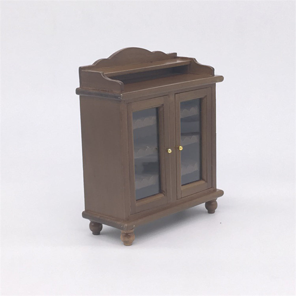 Walnut Color Mini Wooden Wine Cabinet Model J2777