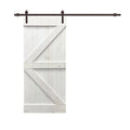 Light Cream Stained Pine Wood Interior Sliding Barn Door with Hardware Kit Z784322