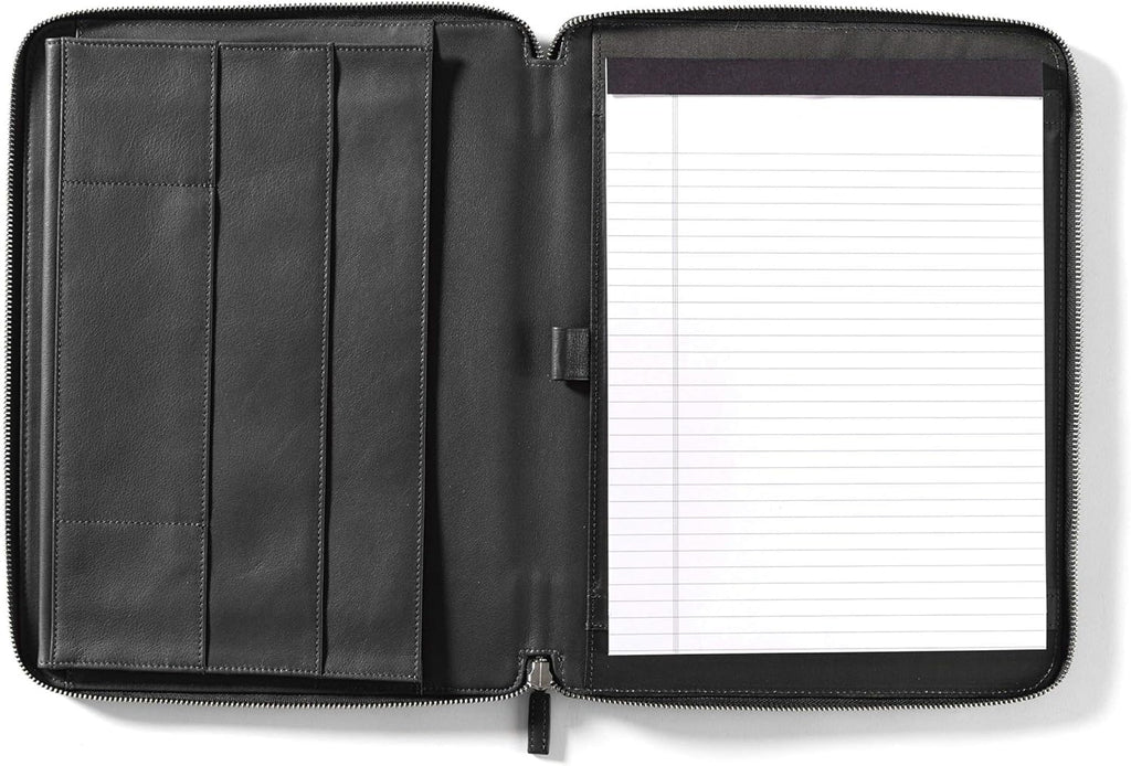 Cognac Zippered Portfolio with Interior Tablet Pocket U2491