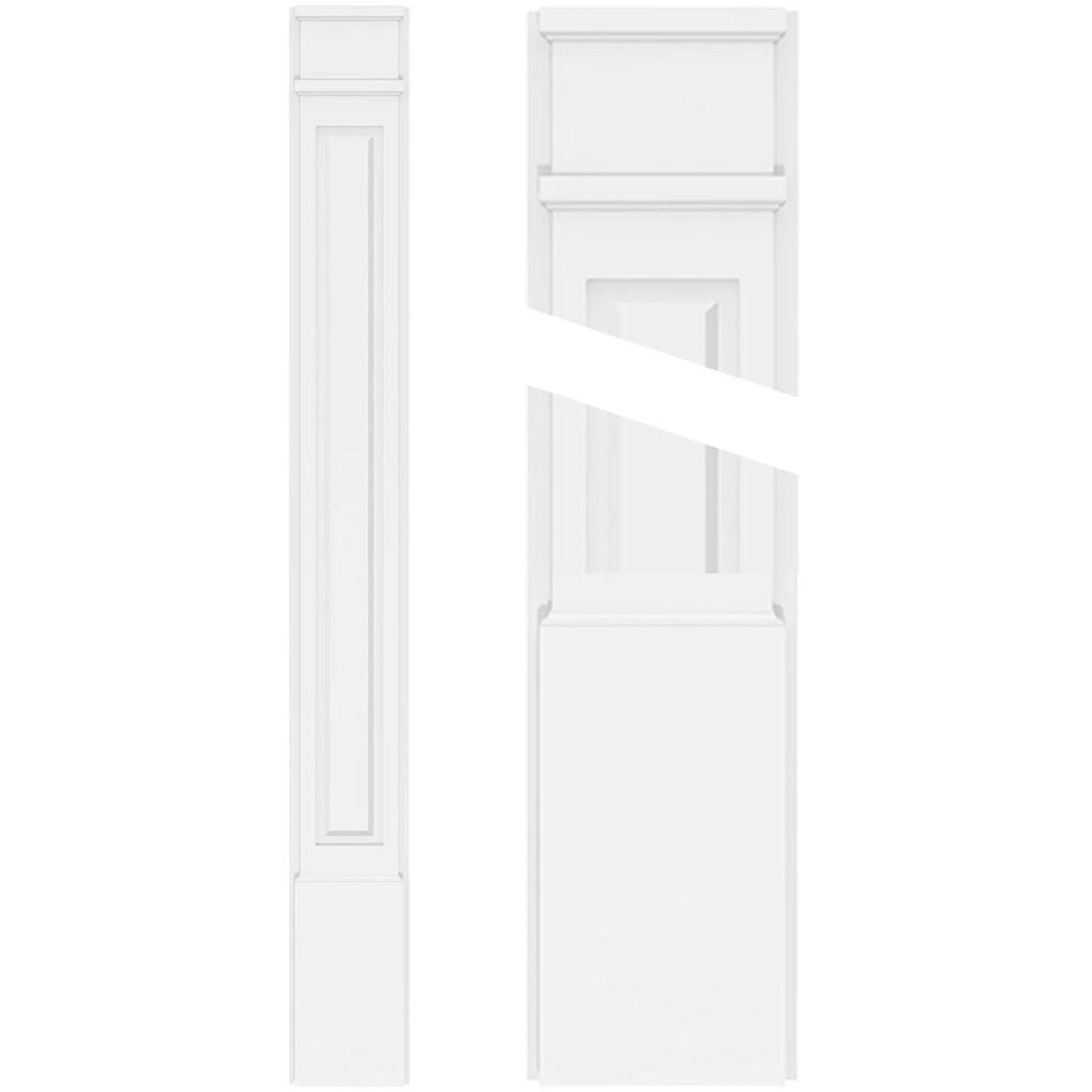 Raised Panel PVC Pilaster with Decorative Capital and Base (Pair) Y1565