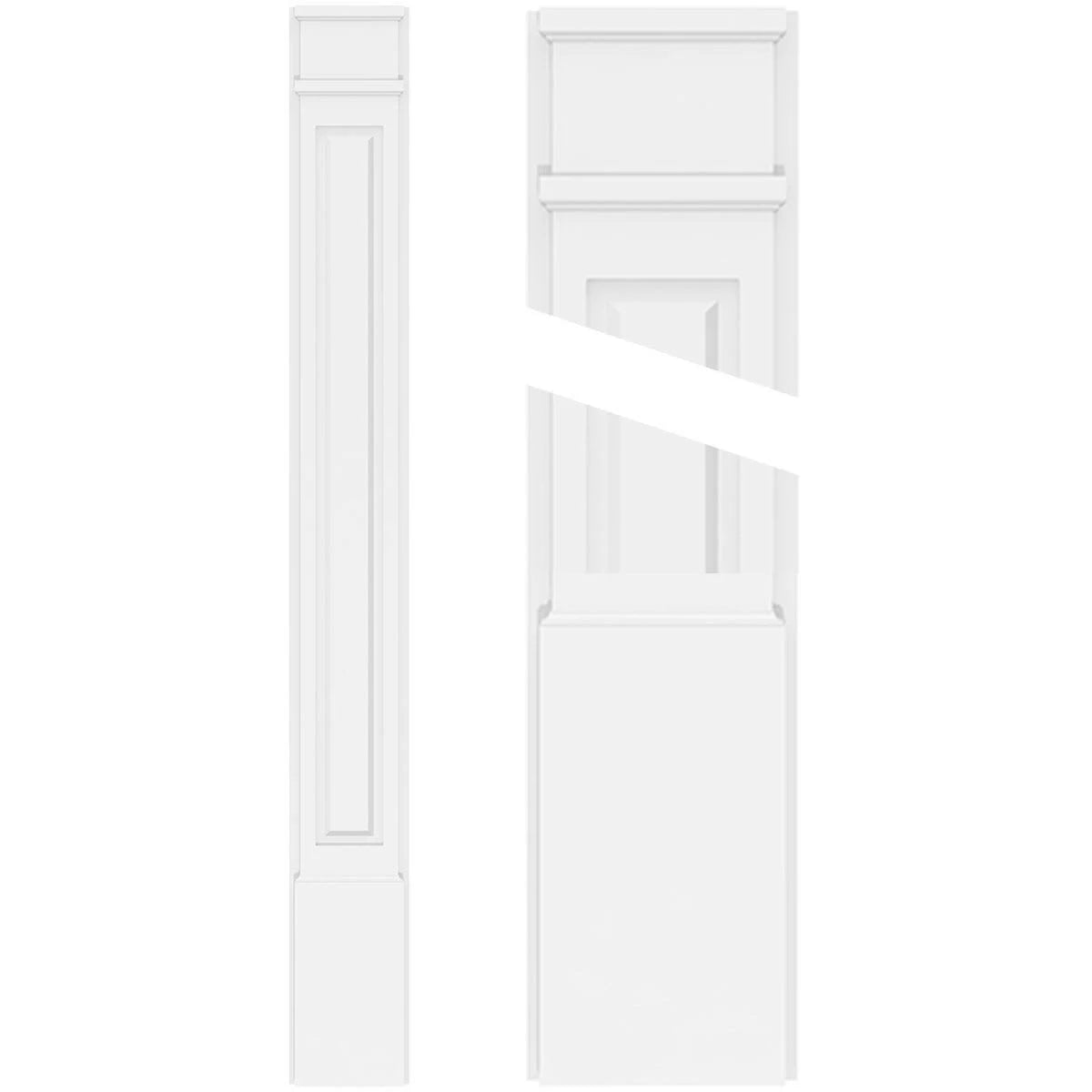 Raised Panel PVC Pilaster with Decorative Capital and Base (Pair) Y1565
