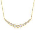 Gold Plated Sterling Silver CZ Bar Necklace J953379
