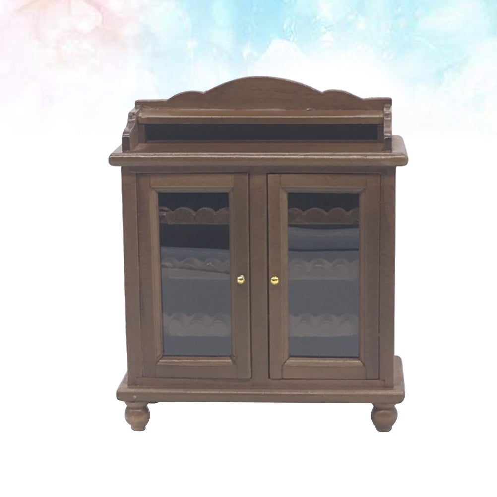 Walnut Color Mini Wooden Wine Cabinet Model J2777