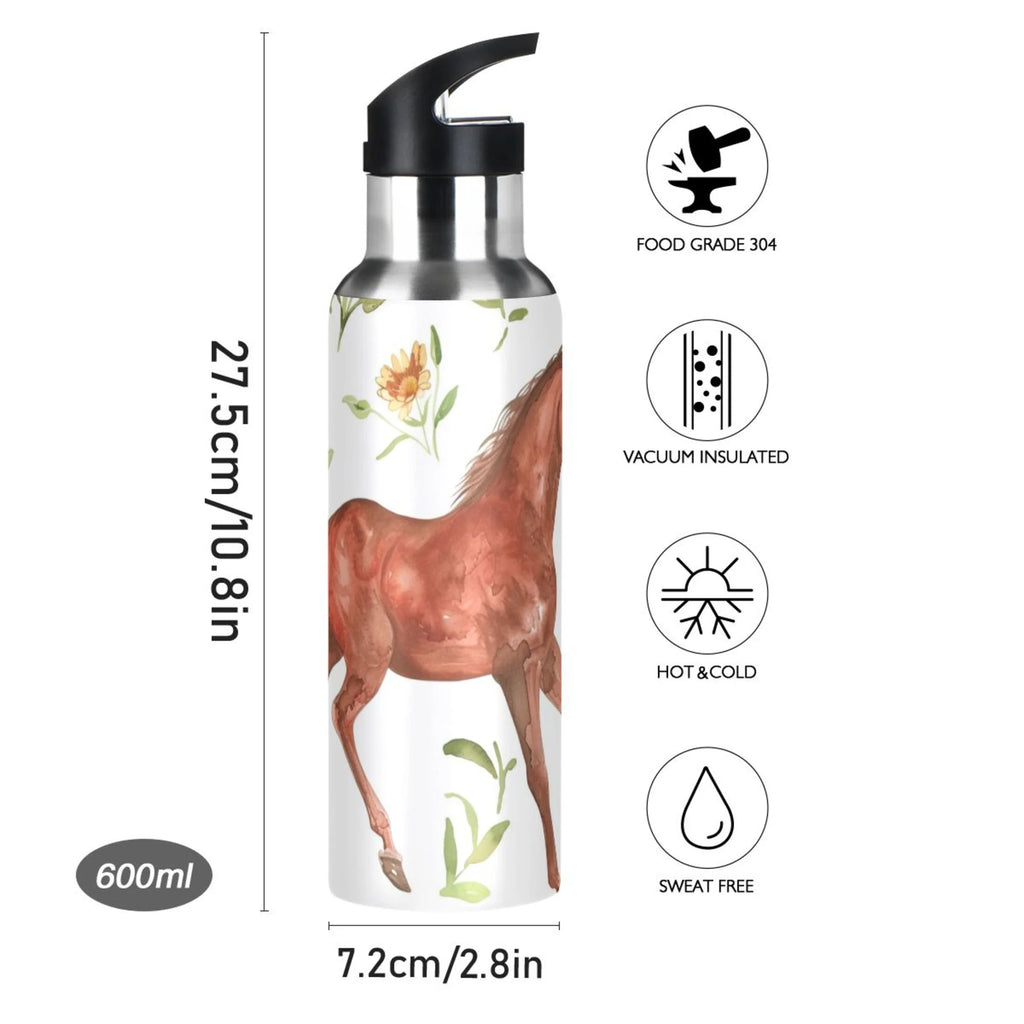 20 oz Insulated Stainless Steel Water Bottle with Straw Lid Y39137