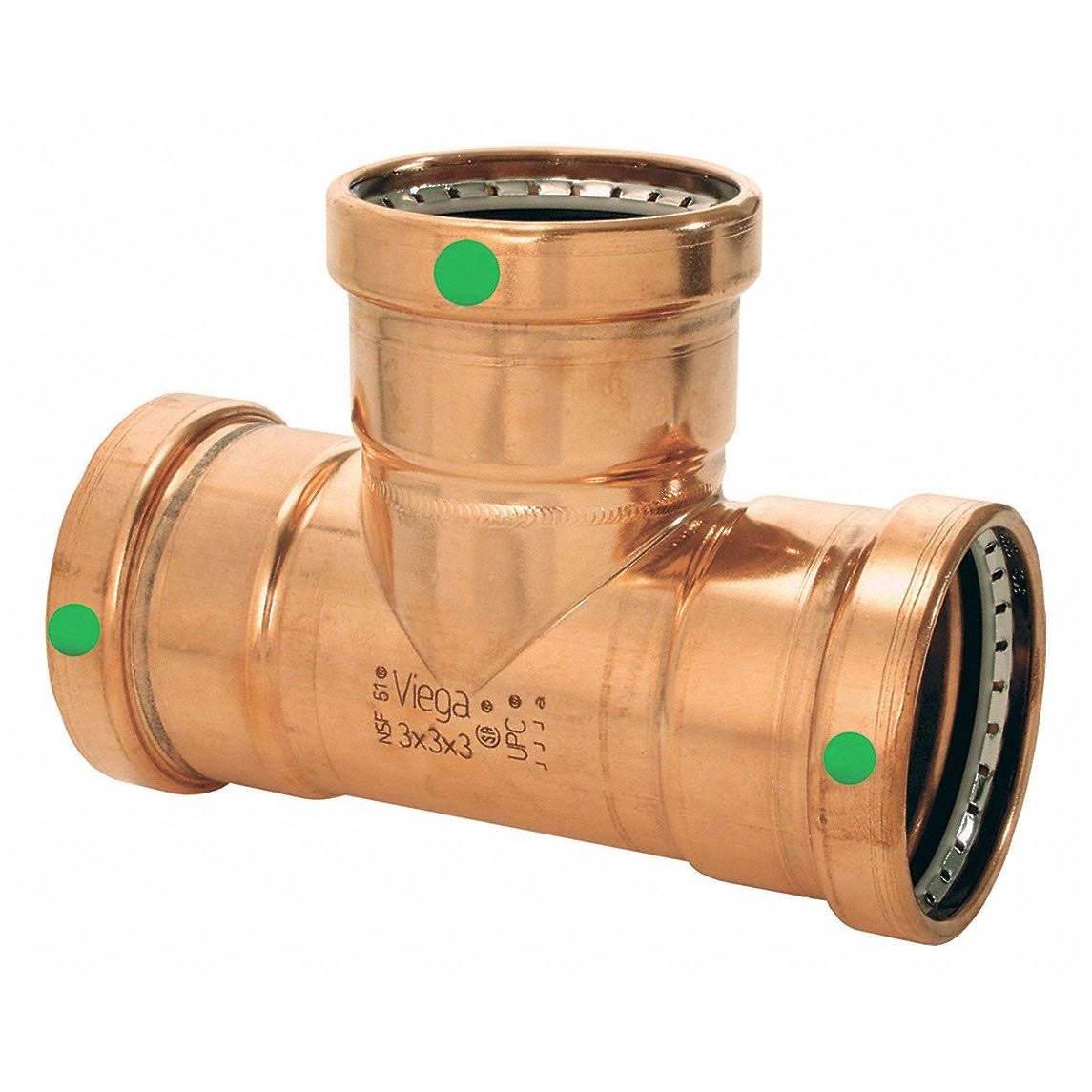 Copper XL Tee, 2-1/2x22 x 2-1/2x22 x 2x22 N8829