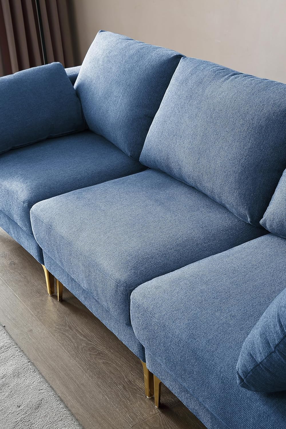 Blue Reversible Modular Sofa with 2 Pillows Z686