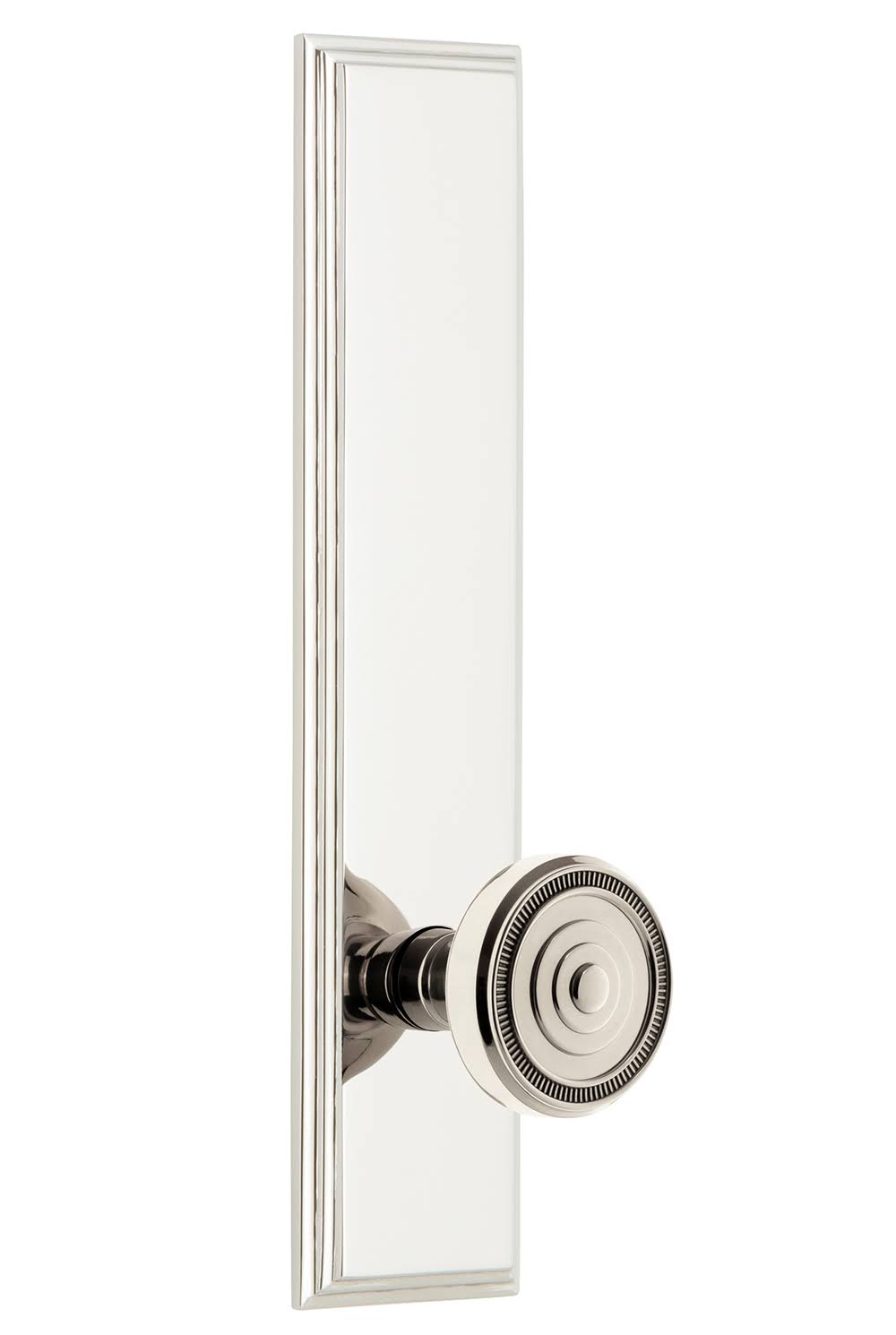 Tall Plate Passage Soleil Knob in Polished Nickel N7336