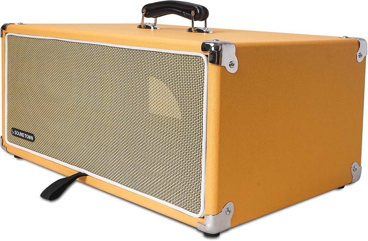 Vintage 2U Amp Rack Case with Rubber Feet, Dust Cover, Kickstand, Orange U5709