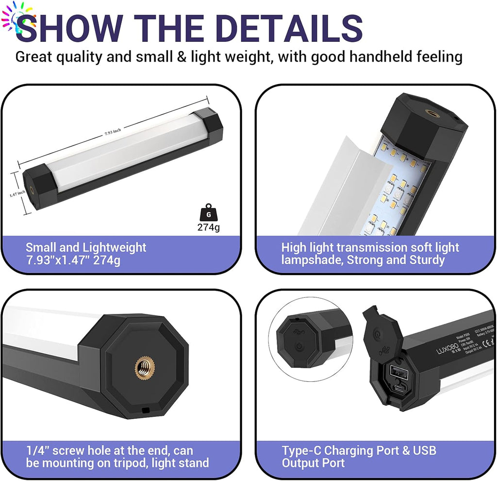 RGB LED Video Light Wand, IP67 Waterproof, Pack of 2 N62300