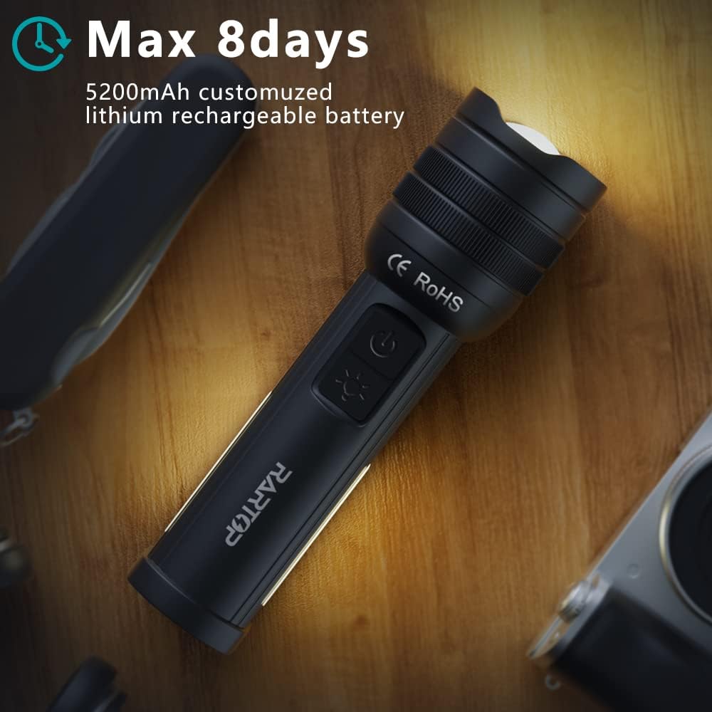 Rechargeable Tactical Flashlight with 5200mAh Battery O721383