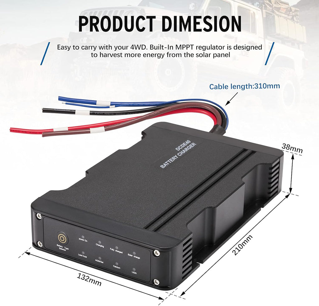 40A DC to DC On-Board Battery Charger Dual Input, Pack of 2 P9648