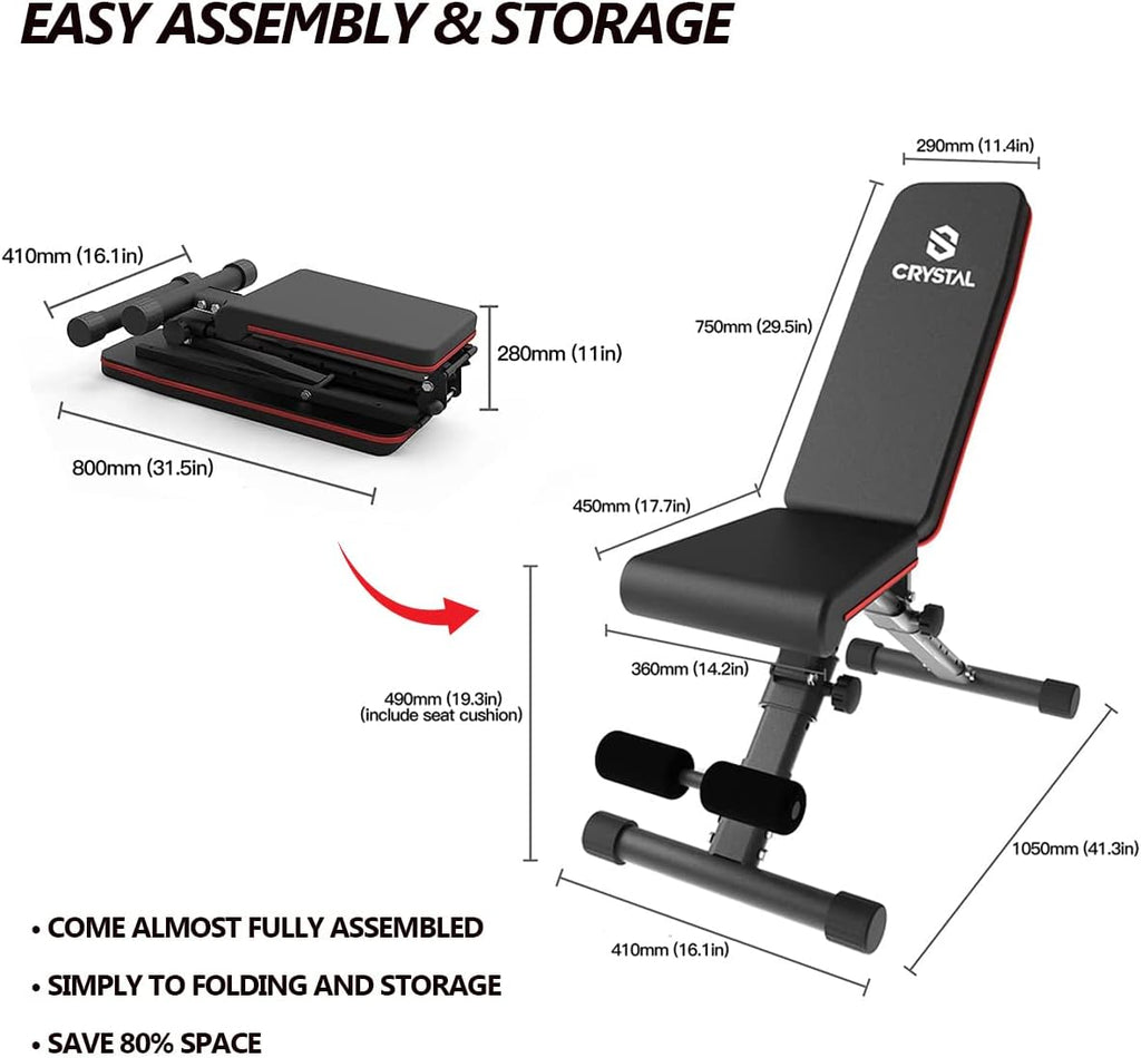 Adjustable Weight Bench, 882LBS Capacity, Incline Decline Bench P46738