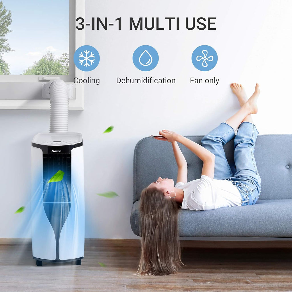 Portable Air Conditioner 10,000 BTU with Remote Control, 3 in 1 Cooling, Dehumidification, Fan Z292726