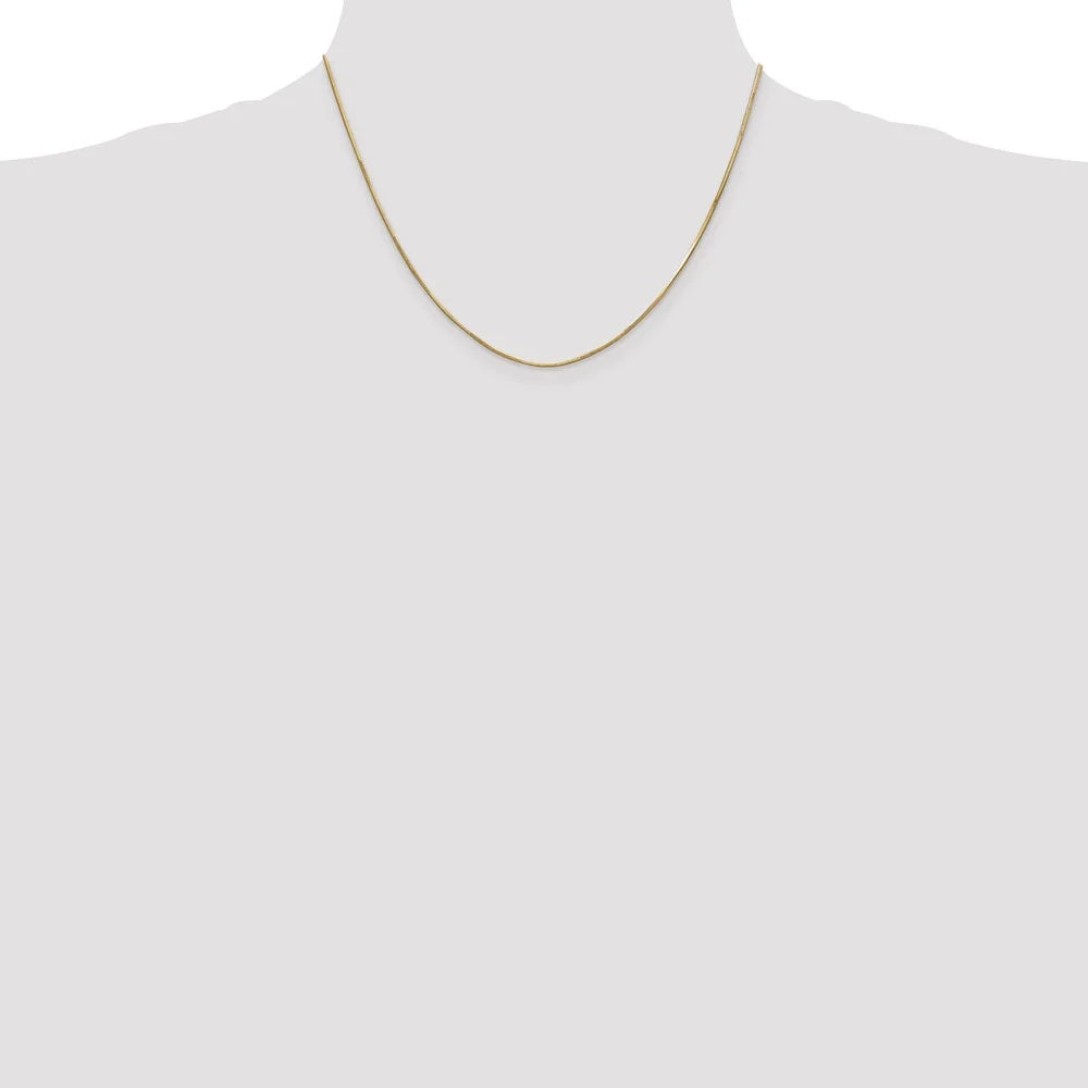 14kt Yellow Gold 1.0mm Octagonal Snake Chain 18 inch Lobster Clasp W80933
