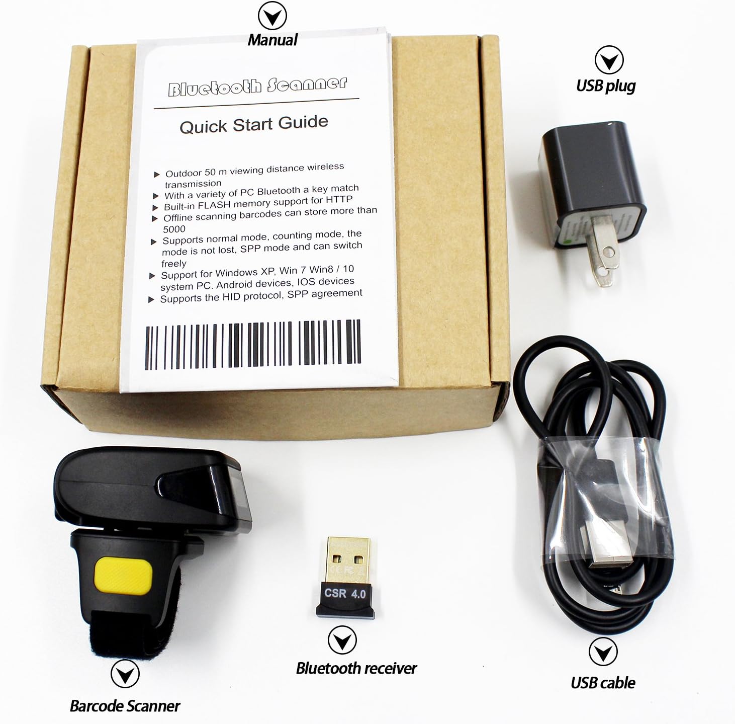 Bluetooth Ring Barcode Scanner S73825