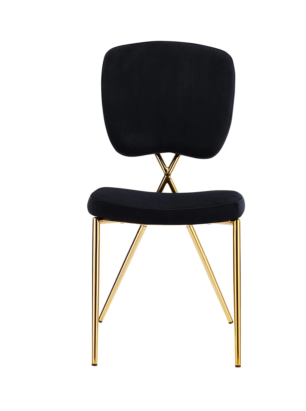 Black Velvet Upholstered Dining Chair Set of 2 Q927066