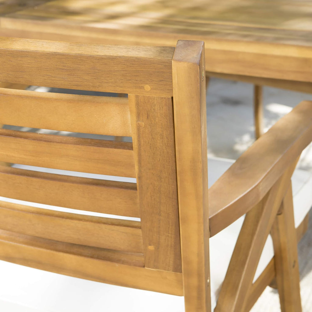 7-Pcs Acacia Wood Patio Dining Set Q9971