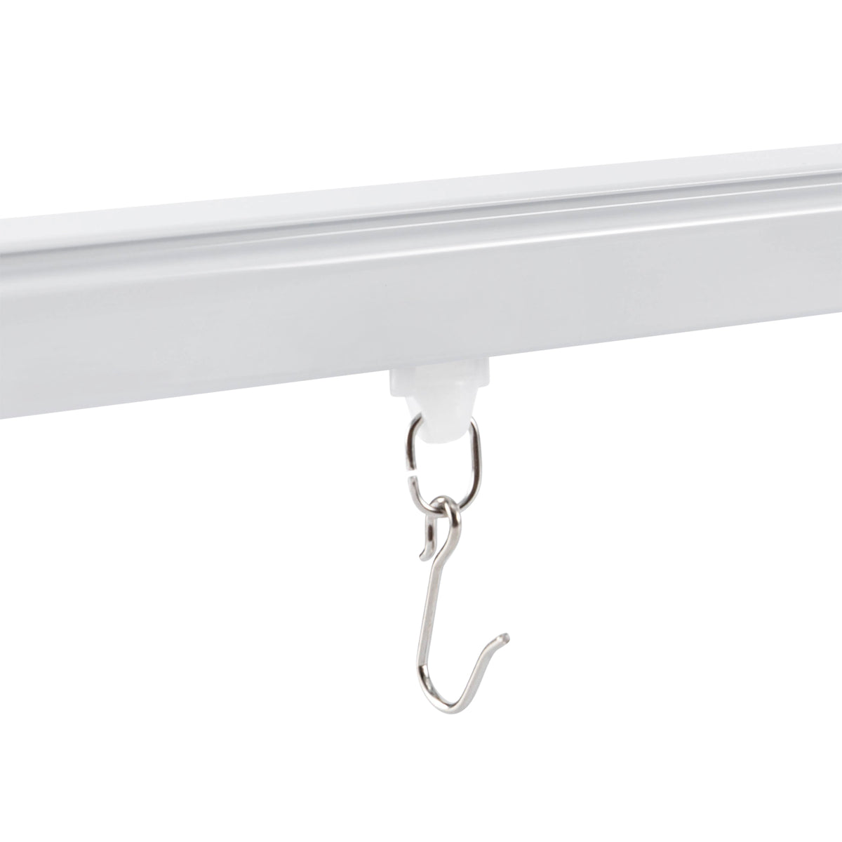 White Ceiling Mount Curtain Track Kit with Hooks A971