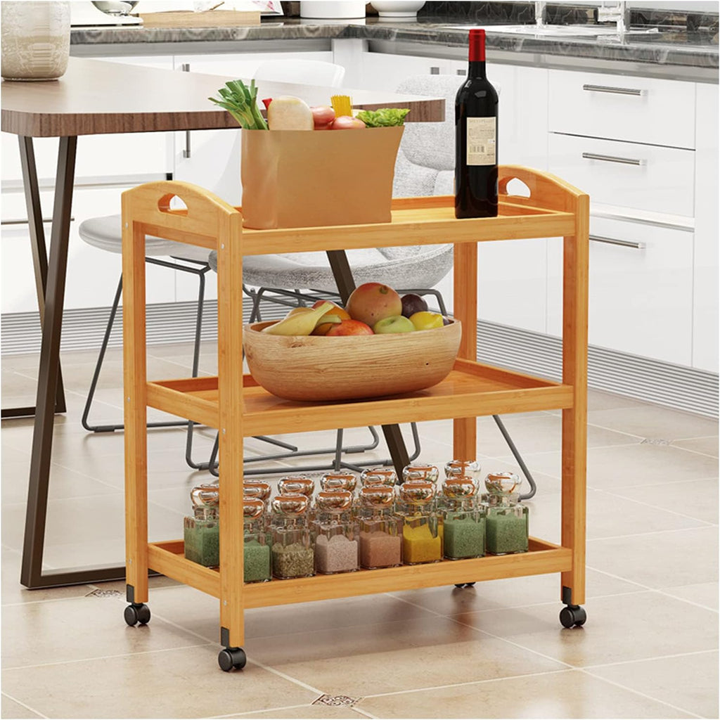 End Table with Three-Tier Storage and Four Wheels G513260