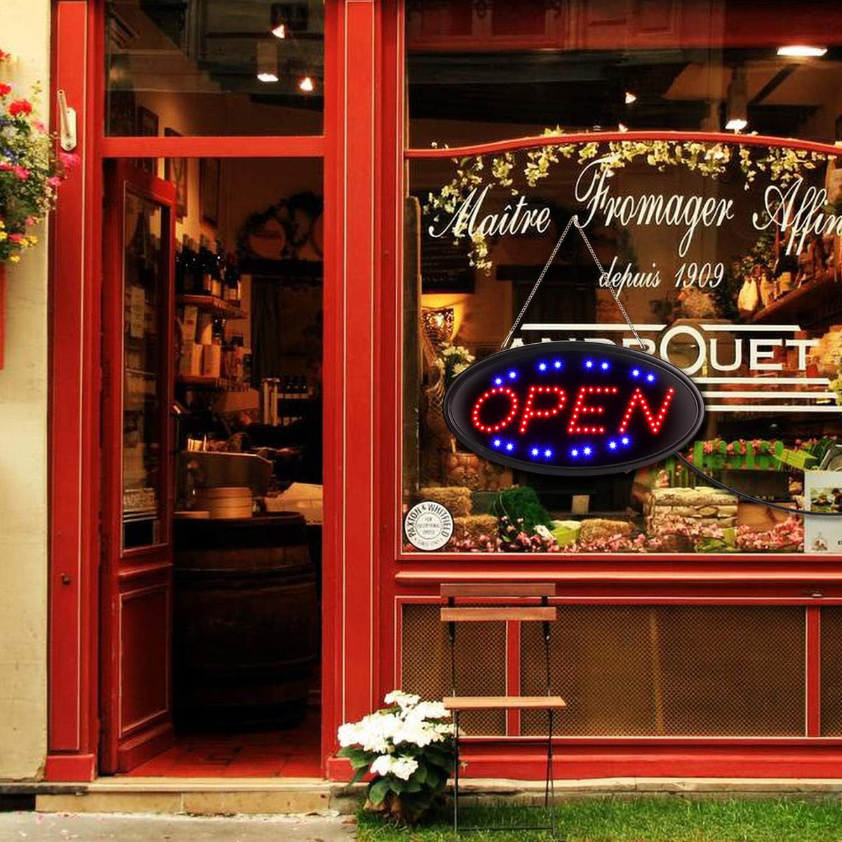 LED Open Sign with Remote, 19x10inches Ultra Bright Electric Light Up Sign T60914