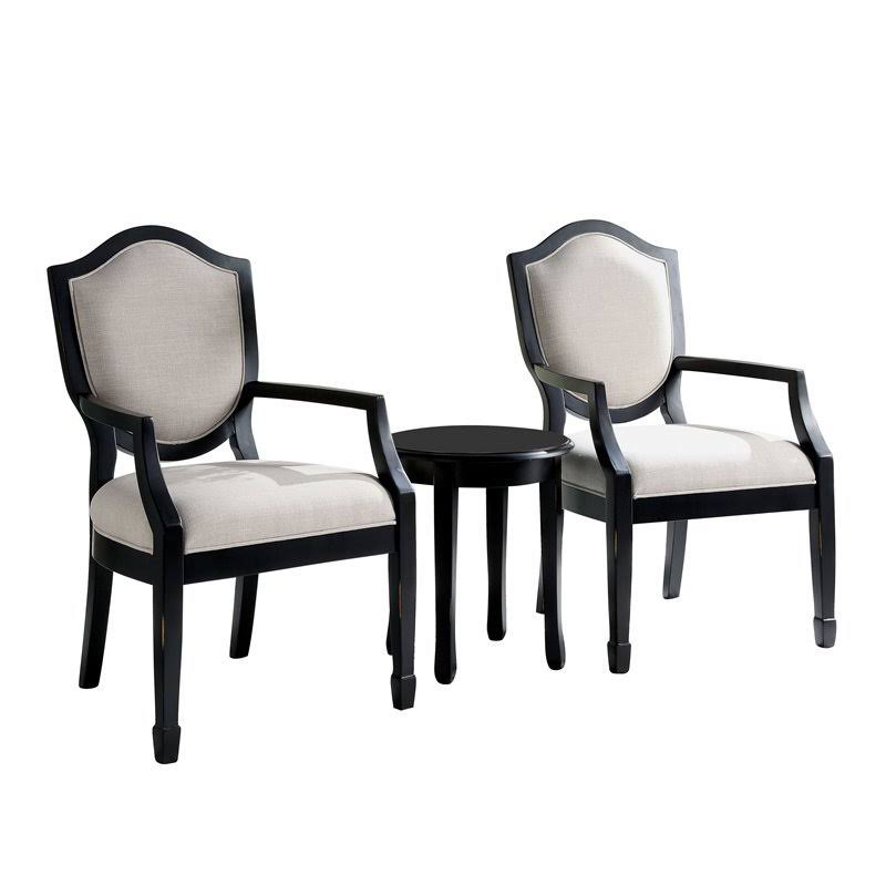 Black 3-Piece Table and Chair Set I6004