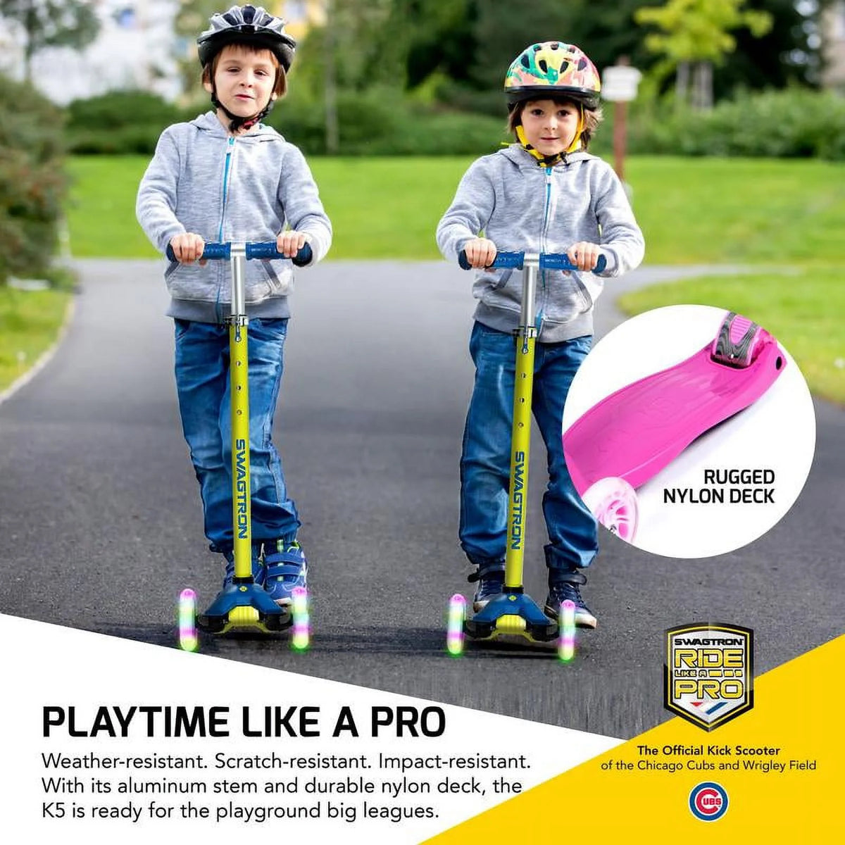 3-Wheel Kids Scooter with Light-Up Wheels Height-Adjustable J96729