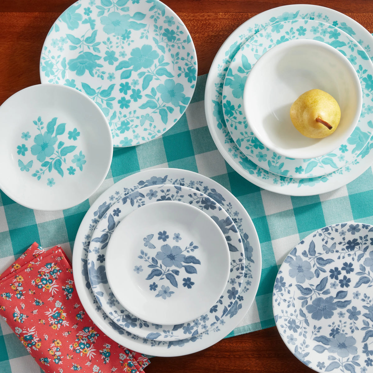 12-Piece Teal Dinnerware Set K94194