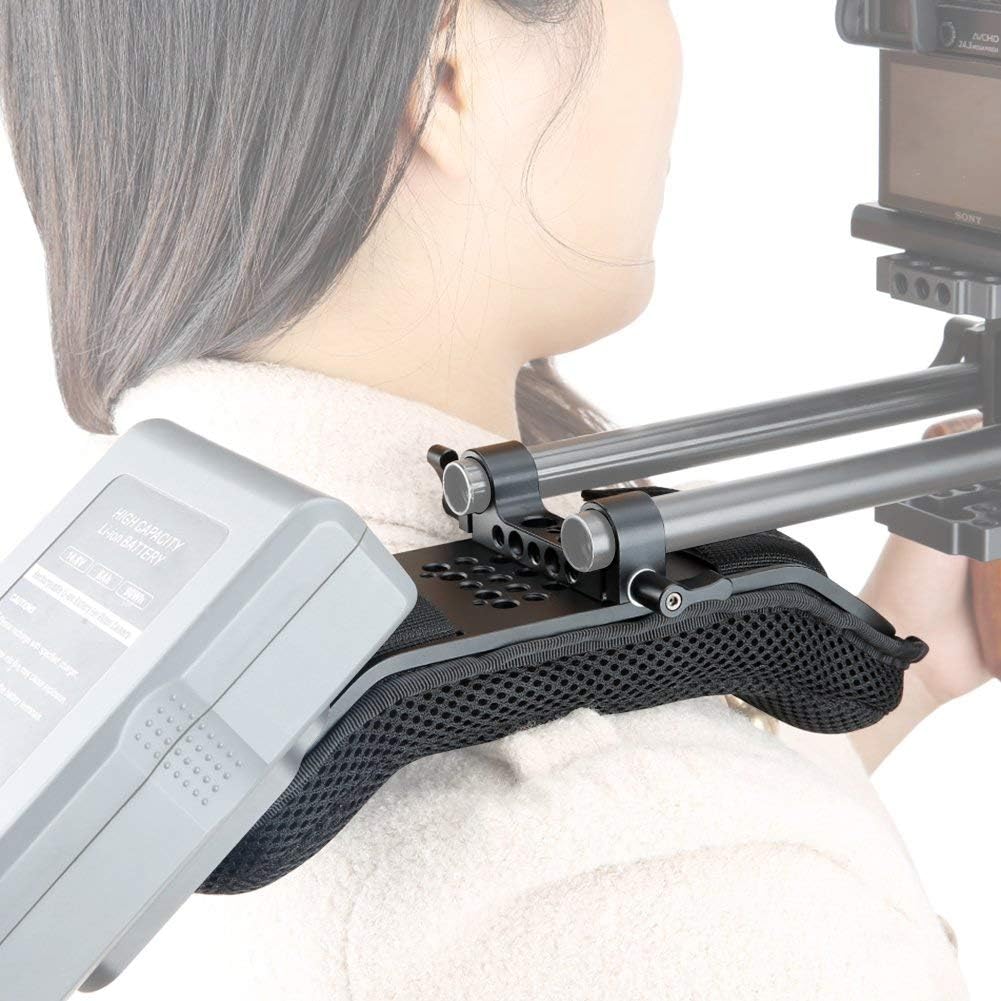 Shoulder Mount Support System for Video Camcorder Camera DSLR Rig (15mm Railblock) Pack of 2 S9019