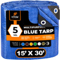 Blue Poly Tarp 15' x 30' Waterproof Polyethylene N6863