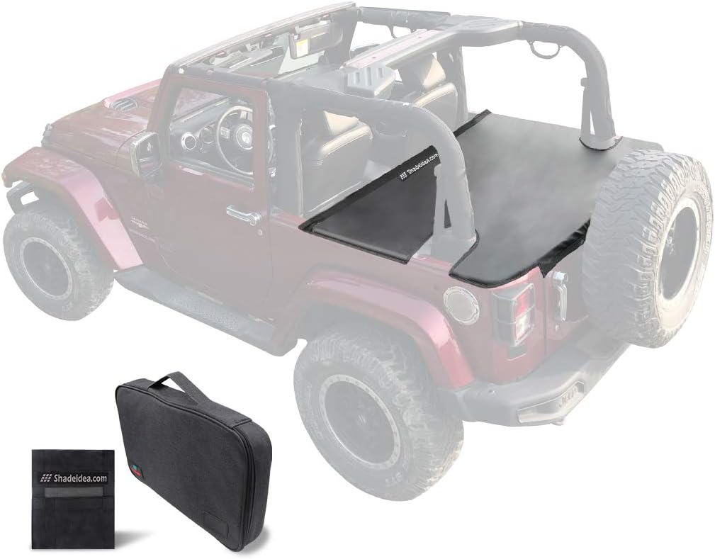 Black Vinyl Tonneau Cover for Jeep Wrangler JK Unlimited 4 Door E5616