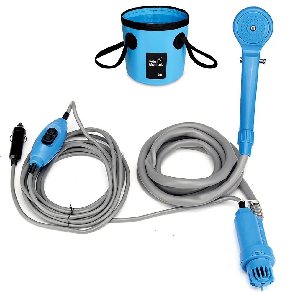 Portable Camping Shower Pump with 20L Collapsible Bucket K6339