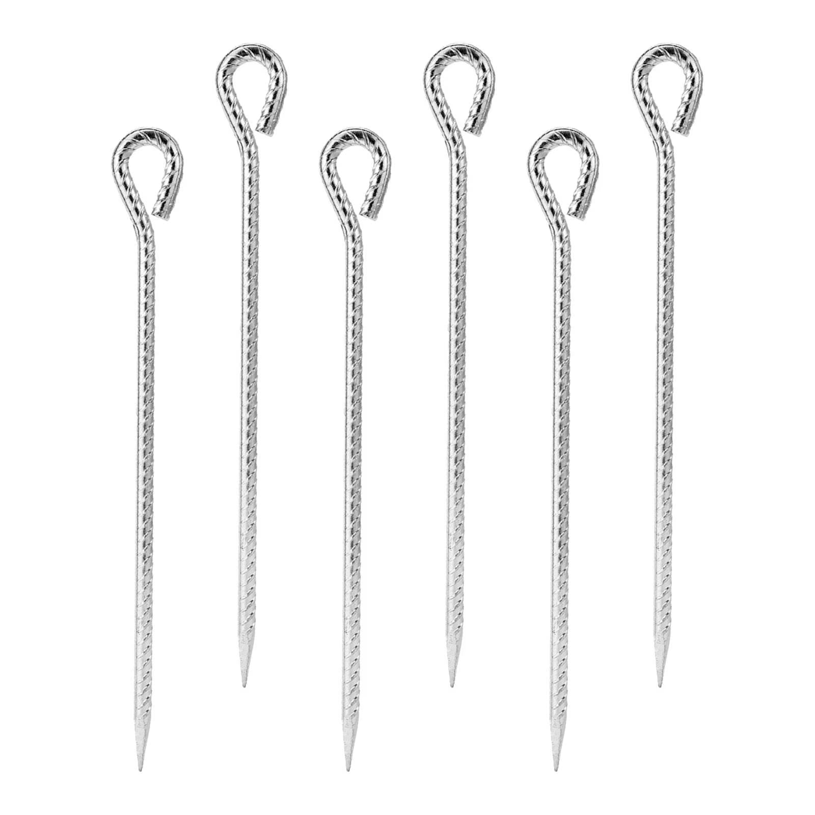 6 Pieces Tent Stakes Pegs with Hook 35CM V7178